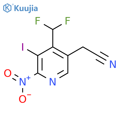4-(Difluoromethyl)-3-iodo-2-nitropyridine-5-acetonitrile structure