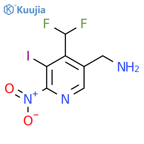 5-(Aminomethyl)-4-(difluoromethyl)-3-iodo-2-nitropyridine structure