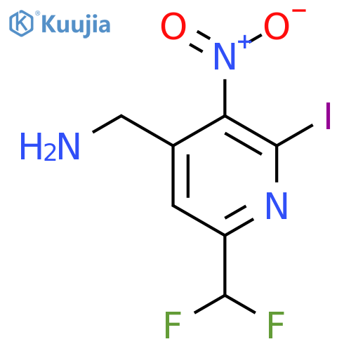 4-(Aminomethyl)-6-(difluoromethyl)-2-iodo-3-nitropyridine structure
