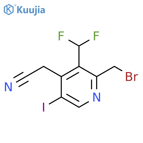 2-(Bromomethyl)-3-(difluoromethyl)-5-iodopyridine-4-acetonitrile structure
