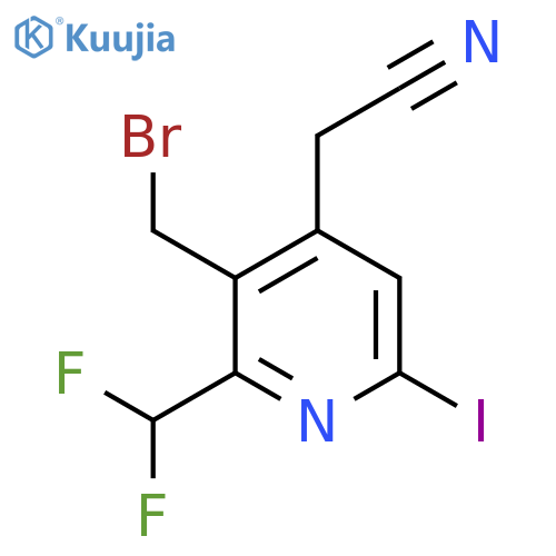 3-(Bromomethyl)-2-(difluoromethyl)-6-iodopyridine-4-acetonitrile structure