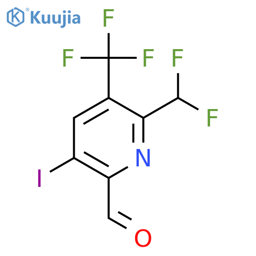 2-(Difluoromethyl)-5-iodo-3-(trifluoromethyl)pyridine-6-carboxaldehyde structure