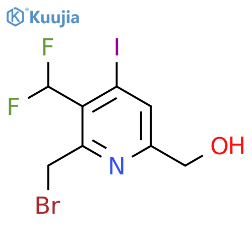 2-(Bromomethyl)-3-(difluoromethyl)-4-iodopyridine-6-methanol structure