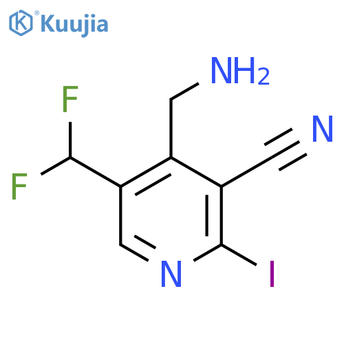 4-(Aminomethyl)-3-cyano-5-(difluoromethyl)-2-iodopyridine structure