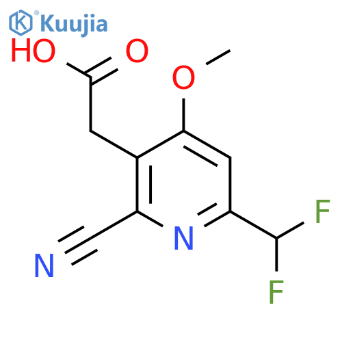 2-Cyano-6-(difluoromethyl)-4-methoxypyridine-3-acetic acid structure