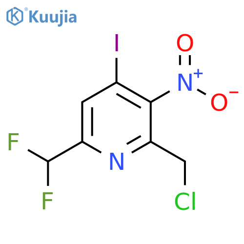 2-(Chloromethyl)-6-(difluoromethyl)-4-iodo-3-nitropyridine structure