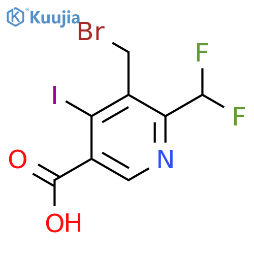3-(Bromomethyl)-2-(difluoromethyl)-4-iodopyridine-5-carboxylic acid structure
