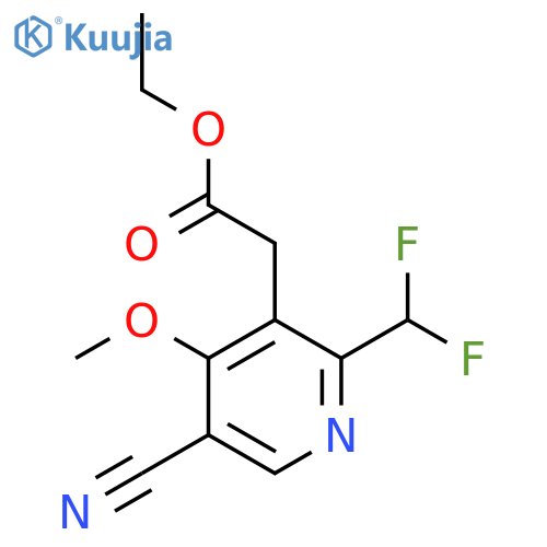 Ethyl 5-cyano-2-(difluoromethyl)-4-methoxypyridine-3-acetate structure