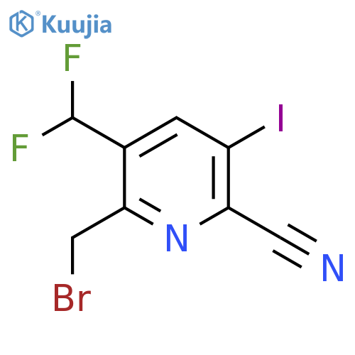 2-(Bromomethyl)-6-cyano-3-(difluoromethyl)-5-iodopyridine structure