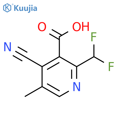 4-Cyano-2-(difluoromethyl)-5-methylpyridine-3-carboxylic acid structure