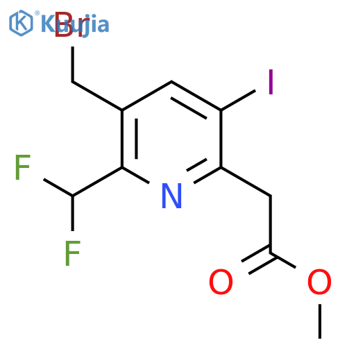 Methyl 3-(bromomethyl)-2-(difluoromethyl)-5-iodopyridine-6-acetate structure