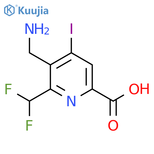 3-(Aminomethyl)-2-(difluoromethyl)-4-iodopyridine-6-carboxylic acid structure