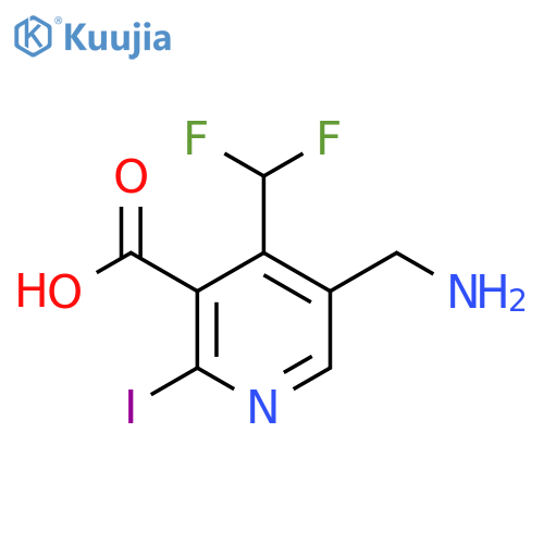 5-(Aminomethyl)-4-(difluoromethyl)-2-iodopyridine-3-carboxylic acid structure
