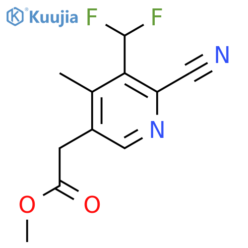 Methyl 2-cyano-3-(difluoromethyl)-4-methylpyridine-5-acetate structure