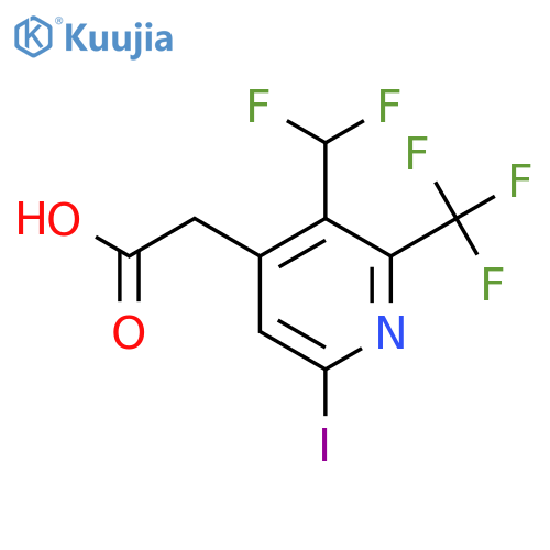 3-(Difluoromethyl)-6-iodo-2-(trifluoromethyl)pyridine-4-acetic acid structure