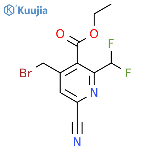 Ethyl 4-(bromomethyl)-6-cyano-2-(difluoromethyl)pyridine-3-carboxylate structure