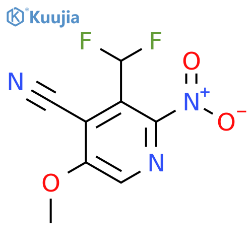 4-Cyano-3-(difluoromethyl)-5-methoxy-2-nitropyridine structure