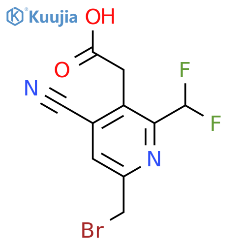 6-(Bromomethyl)-4-cyano-2-(difluoromethyl)pyridine-3-acetic acid structure