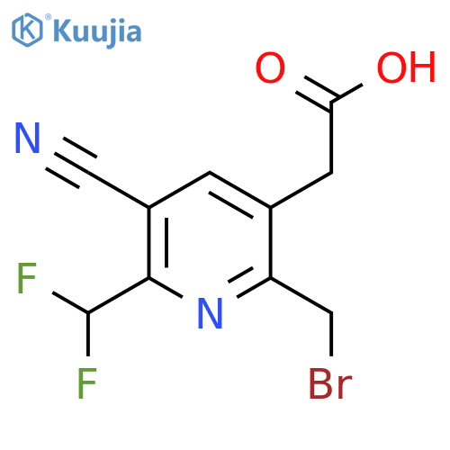 2-(Bromomethyl)-5-cyano-6-(difluoromethyl)pyridine-3-acetic acid structure