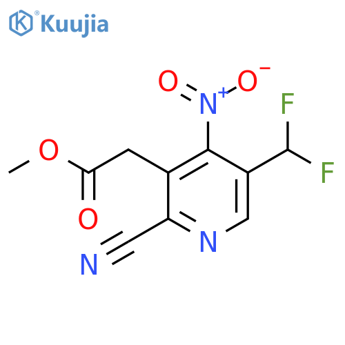 Methyl 2-cyano-5-(difluoromethyl)-4-nitropyridine-3-acetate structure
