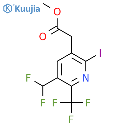 Methyl 3-(difluoromethyl)-6-iodo-2-(trifluoromethyl)pyridine-5-acetate structure