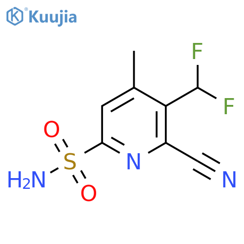 2-Cyano-3-(difluoromethyl)-4-methylpyridine-6-sulfonamide structure