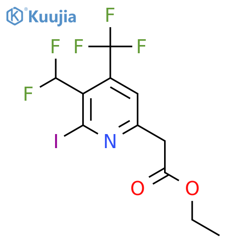 Ethyl 3-(difluoromethyl)-2-iodo-4-(trifluoromethyl)pyridine-6-acetate structure