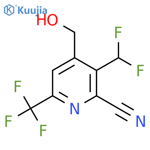 2-Cyano-3-(difluoromethyl)-6-(trifluoromethyl)pyridine-4-methanol structure