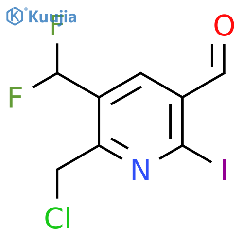 2-(Chloromethyl)-3-(difluoromethyl)-6-iodopyridine-5-carboxaldehyde structure