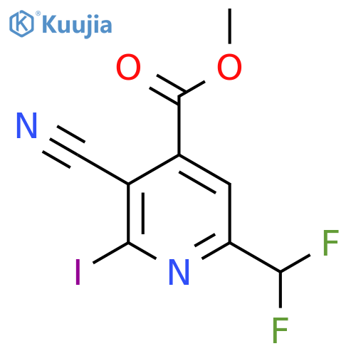 Methyl 3-cyano-6-(difluoromethyl)-2-iodopyridine-4-carboxylate structure