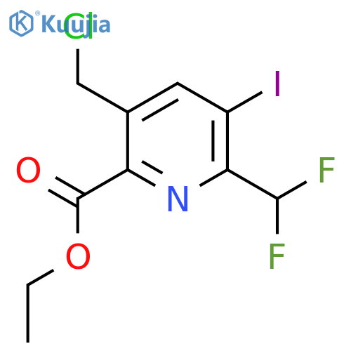 Ethyl 5-(chloromethyl)-2-(difluoromethyl)-3-iodopyridine-6-carboxylate structure