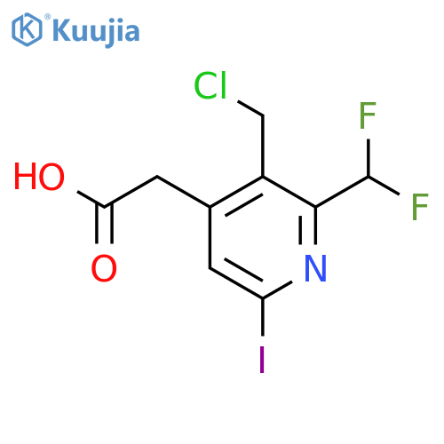 3-(Chloromethyl)-2-(difluoromethyl)-6-iodopyridine-4-acetic acid structure