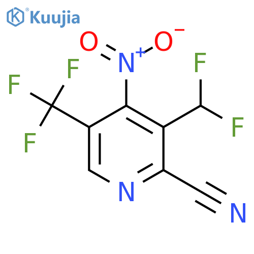 2-Cyano-3-(difluoromethyl)-4-nitro-5-(trifluoromethyl)pyridine structure