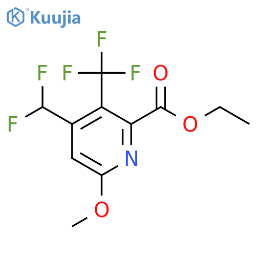 Ethyl 4-(difluoromethyl)-6-methoxy-3-(trifluoromethyl)pyridine-2-carboxylate structure