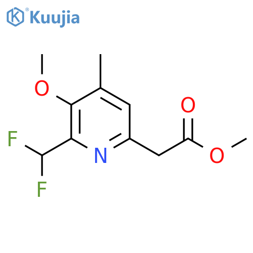 Methyl 2-(difluoromethyl)-3-methoxy-4-methylpyridine-6-acetate structure