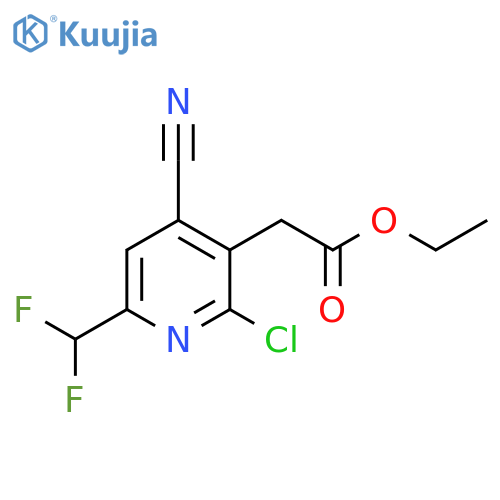 Ethyl 2-chloro-4-cyano-6-(difluoromethyl)pyridine-3-acetate structure