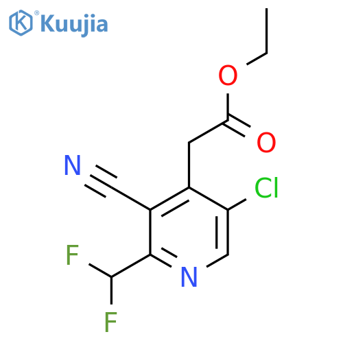 Ethyl 5-chloro-3-cyano-2-(difluoromethyl)pyridine-4-acetate structure