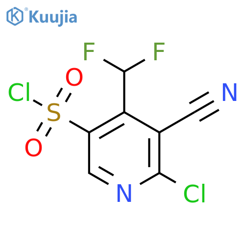 2-Chloro-3-cyano-4-(difluoromethyl)pyridine-5-sulfonyl chloride structure