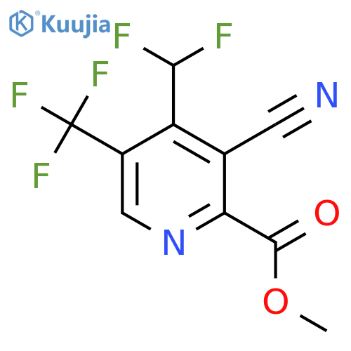 Methyl 3-cyano-4-(difluoromethyl)-5-(trifluoromethyl)pyridine-2-carboxylate structure