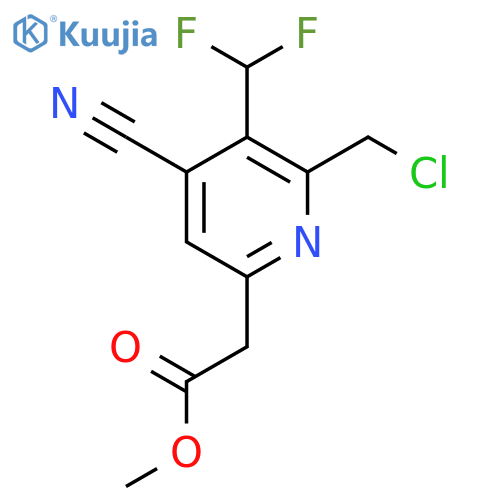 Methyl 2-(chloromethyl)-4-cyano-3-(difluoromethyl)pyridine-6-acetate structure