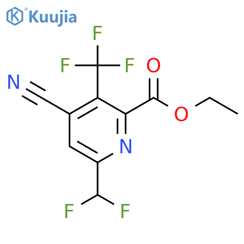 Ethyl 4-cyano-6-(difluoromethyl)-3-(trifluoromethyl)pyridine-2-carboxylate structure