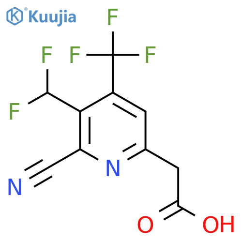 2-Cyano-3-(difluoromethyl)-4-(trifluoromethyl)pyridine-6-acetic acid structure