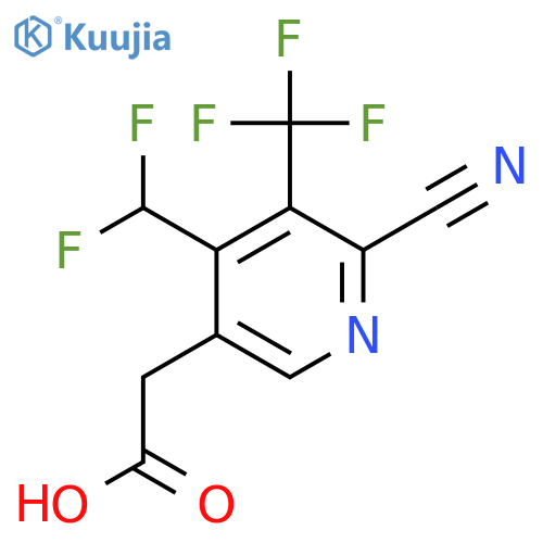 2-Cyano-4-(difluoromethyl)-3-(trifluoromethyl)pyridine-5-acetic acid structure