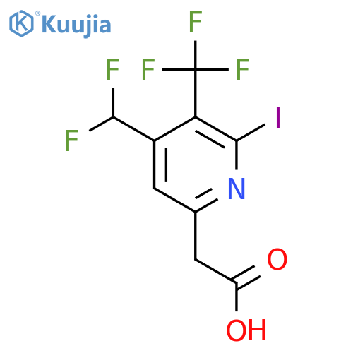 4-(Difluoromethyl)-2-iodo-3-(trifluoromethyl)pyridine-6-acetic acid structure