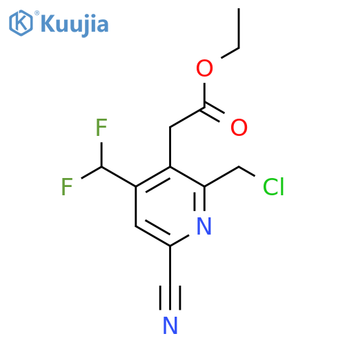 Ethyl 2-(chloromethyl)-6-cyano-4-(difluoromethyl)pyridine-3-acetate structure