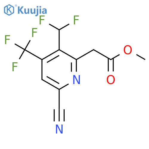 Methyl 6-cyano-3-(difluoromethyl)-4-(trifluoromethyl)pyridine-2-acetate structure