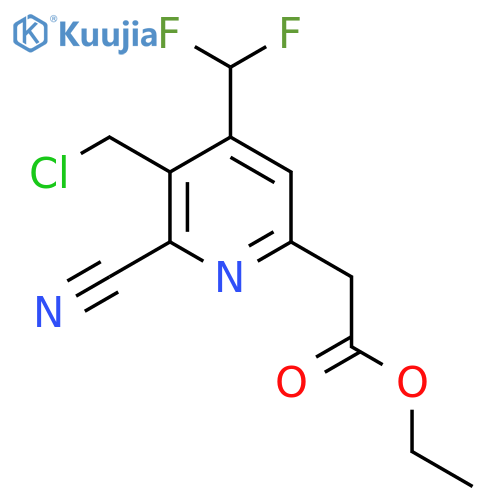 Ethyl 3-(chloromethyl)-2-cyano-4-(difluoromethyl)pyridine-6-acetate structure
