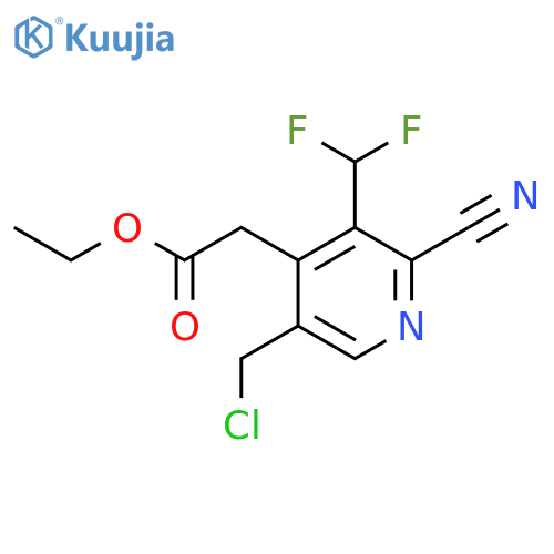 Ethyl 5-(chloromethyl)-2-cyano-3-(difluoromethyl)pyridine-4-acetate structure