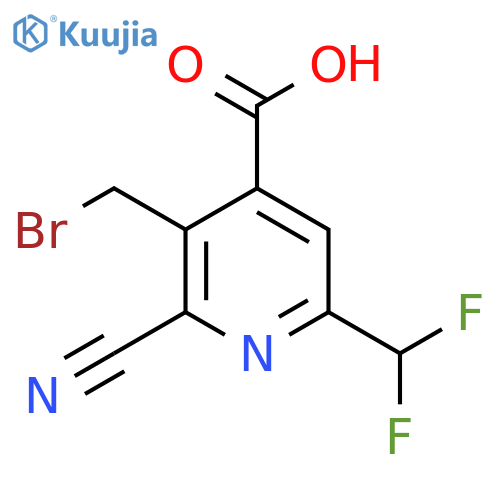 3-(Bromomethyl)-2-cyano-6-(difluoromethyl)pyridine-4-carboxylic acid structure