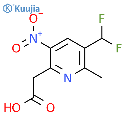 3-(Difluoromethyl)-2-methyl-5-nitropyridine-6-acetic acid structure